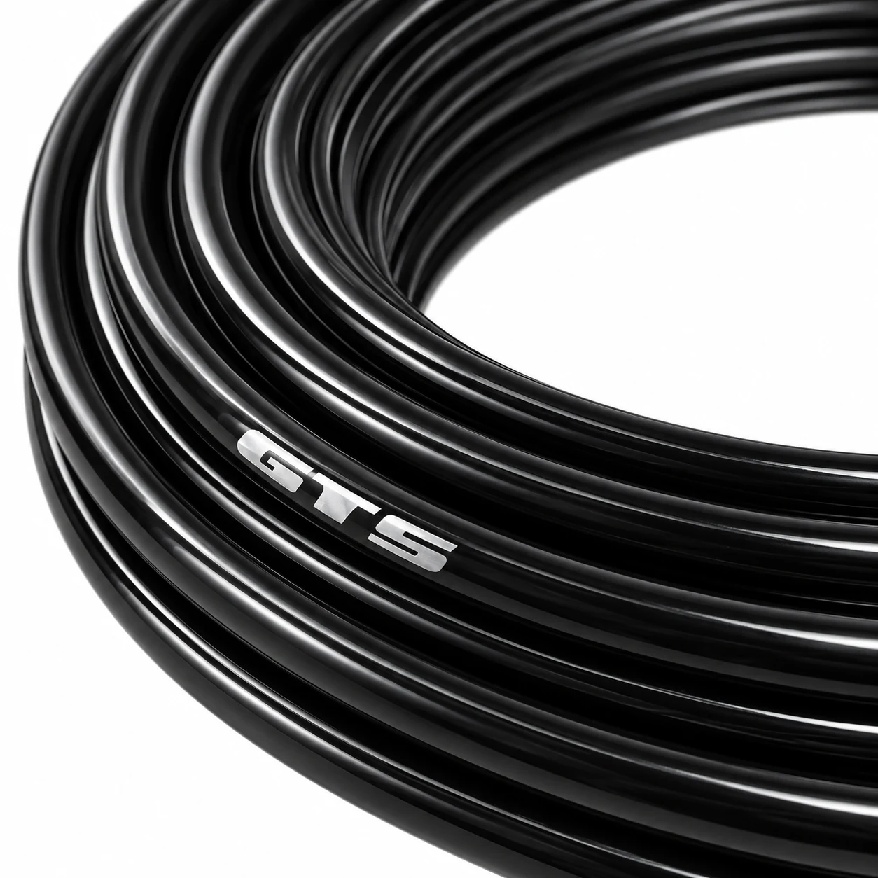 Conduíte de câmbio GTS Linear Index 4 mm em rolo de 20 m, preto, com gravação GTS